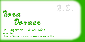 nora dormer business card