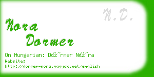 nora dormer business card